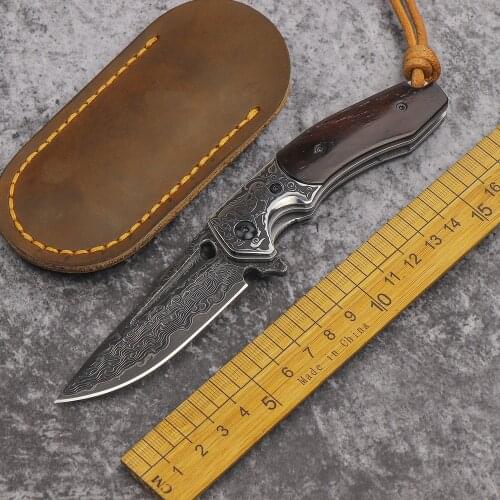 VG10 Damascus Steel Folding Knife High Hardness Outdoor Portable Pocket Knife Sharp Fruit Knife EDC Tactical Collector Knife