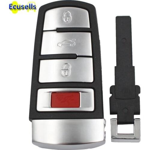 Smart keyless entry Remote Key Case shell Fob for volkswagen VW CC Passat Magotan 3+1 Button with plastic HU66 key blade