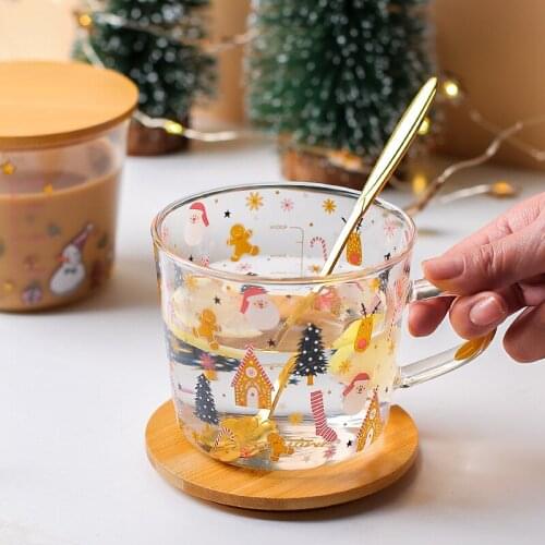 Double Wall Glass Christmas Tree Star Coffee Cup Milk Juice Mug Childrens Christmas Gift Creative 3D Anti-Scalding Drinking