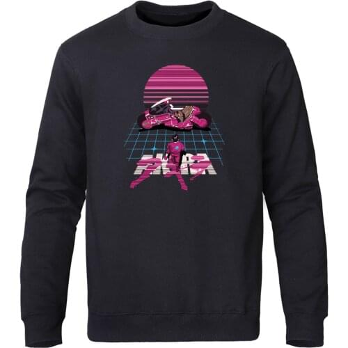 Fashoin Akira Synthwave Sweatshirt Men Japanese Anime Sportswear Casual Autumn Hip Hop Tops Winter Fleece Harajuku Streetwear