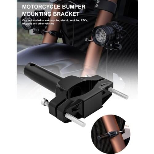 Motorcycle Universal Headlight Mount Bracket，Adjustable Motorcycle Bumper Clamp 2-5.5cm Spotlight Bracket