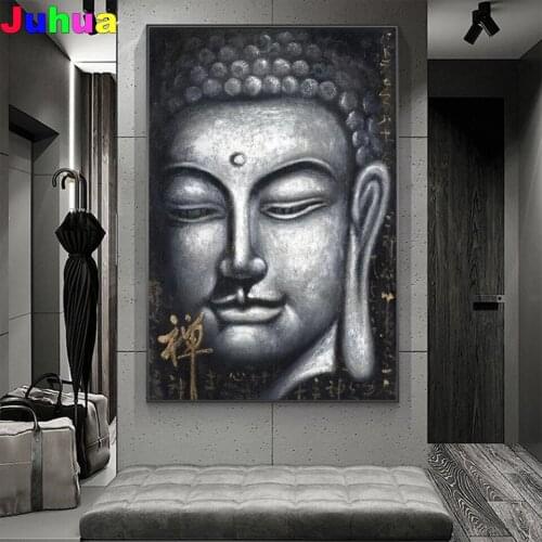 Vintage Silver Buddha full drill 5d Diy Diamond Painting religious Diamond Embroidery gift diamond Stitch Mosaic home decor