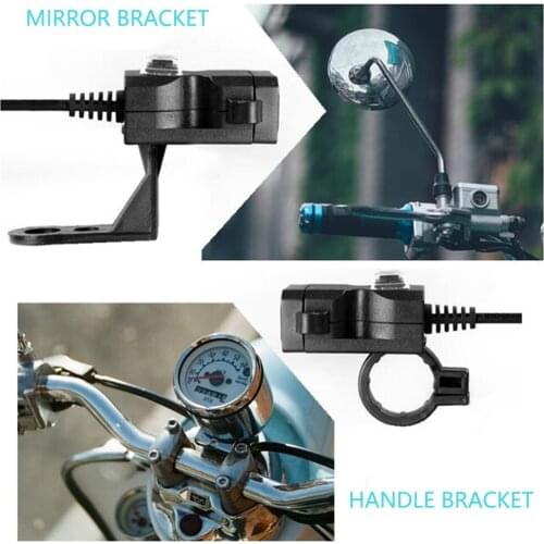 Electric Car Motorcycle Small Waist New Dual Port USB Mobile Phone Charger 12V-24V two in one Rearview Mirror