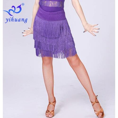 2019 Performance Women Dance Wear Skirt Latin Dance Skirt Tassel Fringe Ballroom Jazz Salsa Cha Cha Tango Charleston Dance Skirt