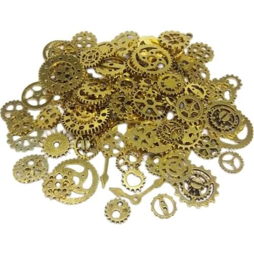100 grams alloy punk mini wheel gears mixed package for lighter jeans phone case cap shoe decoration diy craft accessories