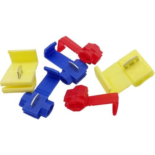 20Pcs Fast Quick Splice Lock Wire Terminals Scotch Lock Crimp Terminal Cable Electrical Connector Line AWG 22-18 Yellow Red Blue