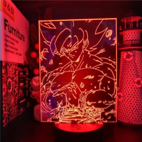 Dragon Ball Z 3D Night Lights Son Goku Super Saiyan Lamp for Decor Bedroom Xmas Gift DBZ Gokou Colorful Lighting Lampara