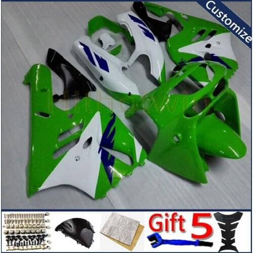 ABS plastic motor Fairings kit For ZX9R 1994 1995 1996 1997 ZX-9R motorcycle panels green white