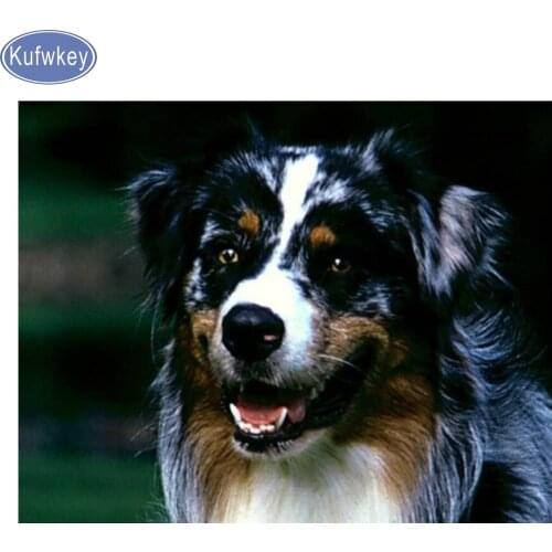 Pet Diamond Embroidery 5D DIY Diamond Painting cross stitch Diamond mosaic Border Collie picture of Rhinestones Decoration