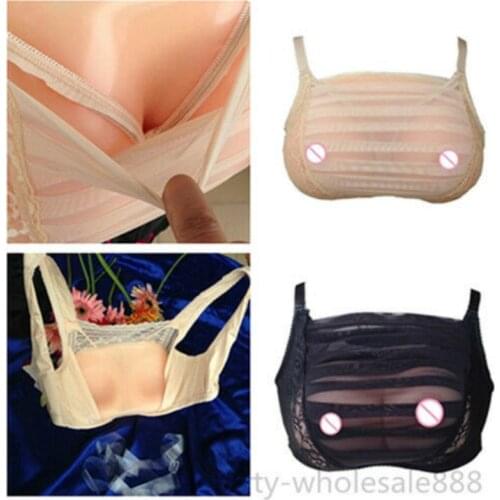 Pop Pocket Bra Full Silicone Breast Form Fake Boobs Transgender Mastectomy Soft Boobs Crossdresser Queen Transvestite Bra