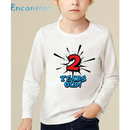 Birthday Boy Number 1-5 Letter Print Funny T shirt Kids Casual Long Sleeve Tops Baby Happy Birthday Gift Number T-shirt,LKP2434