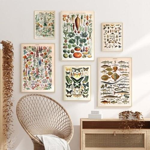 French Painter Adolphe Millot Artwork Canvas Painting Wall Pictures Vintage Plant And Animals Art Prints Living Room Decor