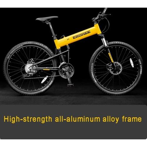Mountain bike 24/27/30 speed foldable off-road ultra-light portable folding variable speed adult bike