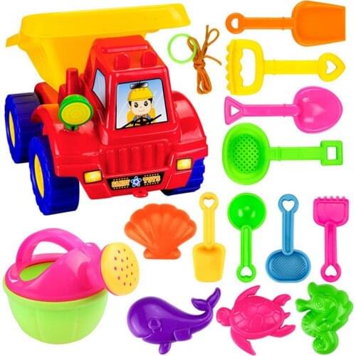 14Pcs/Set Beach Toy Lovely Portable Animal Shape Beach Sandbox Sand Toys Suit Beach Digging Tools by The Sea for Summer