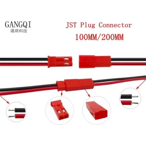 JST 2 Pin Male & Female Cable Connector JST 2P Wire Plug Jack Connectors for LED Lamp Strip RC BEC Battery DIY FPV Drone