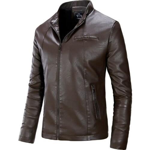 JUCHU TOP Men's Faux Leather Jackets