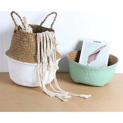 Storage Baskets Laundry Seagrass Baskets Wicker Hanging Flower Pot Baskets Storage Flower Home Pot Panier Flower Basket