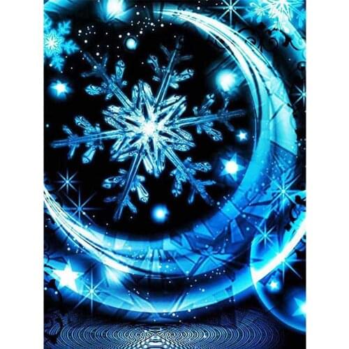 Round Diamond Paint Moon Ice Painting Embroidery Picture Picture full Rhinestone Wall Hanging Painting