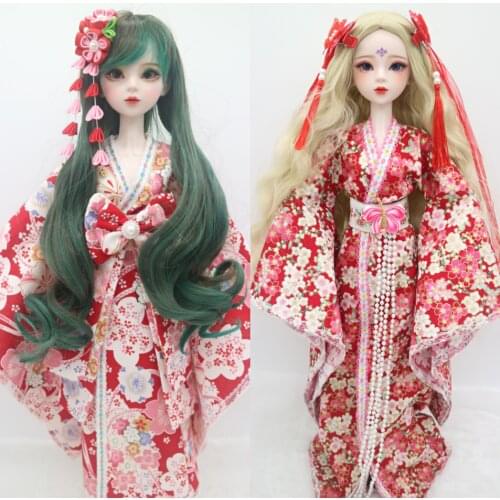 Kimono dolls 1/3 Female BJD doll Handmade customized Plastic Fashion doll 56cm joint movable