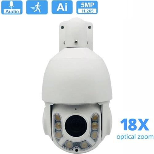 2MP 5MP Speed Dome Auto Tracking PTZ IP Camera 18X Zoom Audio Humanoid Motion Detection Automatic Cruise RTSP CCTV Surveillance
