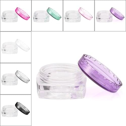 Hot Empty Plastic Cosmetic Makeup Jar Pots Mixed Color Diamond Container Sample Bottles Lip Balm Container Storage Box