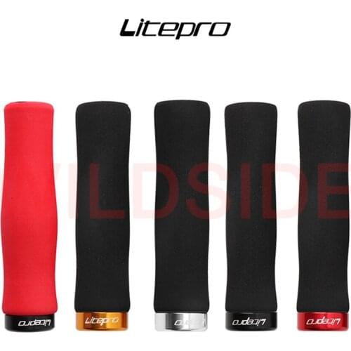 Litepro Folding Bicycle Ultralight Unilateral Locking Grip Cover Mountain Bike Handlebar Lockable Sponge Grips Plugs Bike Parts