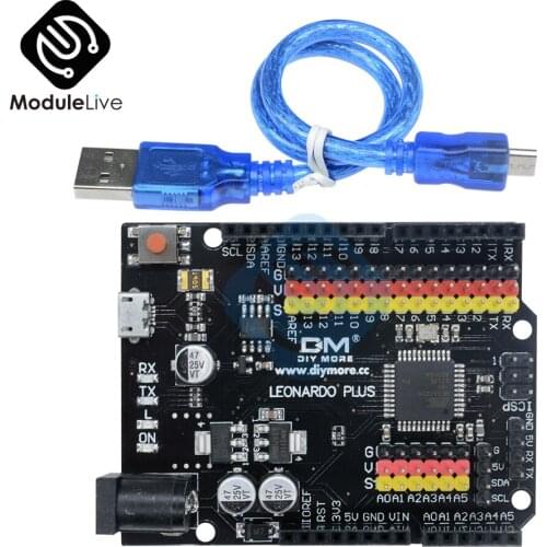 Leonardo R3 Plus Mcrocontroller Development Board I/O Shield Module ATmega32U4 Pro Micro 5V SPI IIC For Arduino Micro USB Cable