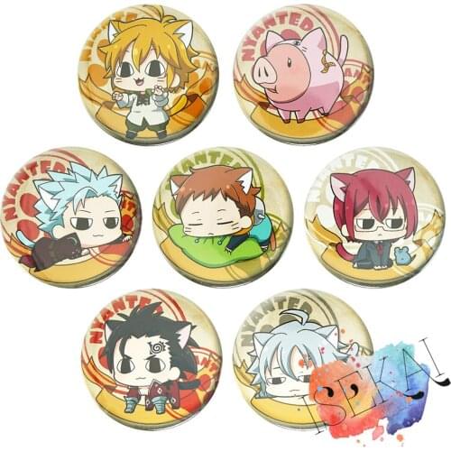 The Seven Deadly Sins Anime Badge Meliodas Ban King Gowther Nanatsu no Taizai Metal Badge Brooch Pins Neko Cat Ver