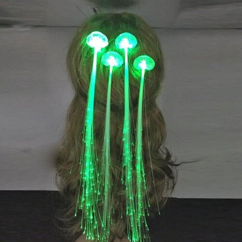2018 Costume Leds Top Fashion 30pcs/lot Nice Led Braid Hair Clip Novelty Extension By Optical Fiber Party Christmas Decoration