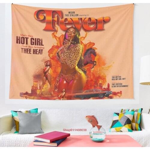 Megan thee Stallion FEVER tapestry Art Wall Hanging Tapestries for Living Room Home Dorm Decor