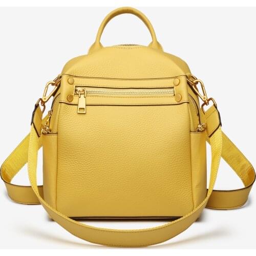 2021 New Genuine Leather Women Backpacks High Quality Student Leisure Bag Luxury Brand Designer Shoulder Packs Womens Daypack