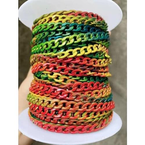 Rainbow Color Plated Necklaces Cubic zirconia Chains Link For Women Jewelry