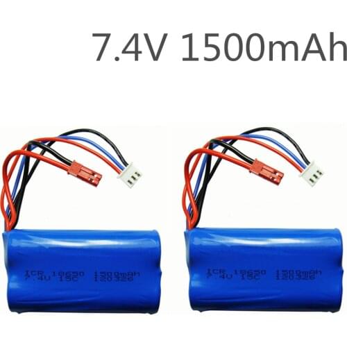 2Pcs 7.4V 1500mAh 18650 Rechargeable Lipo Battery 2S for Double Horse 9118 MJX F45 RC Helicopter Drone Parts 2S Lipo Battery
