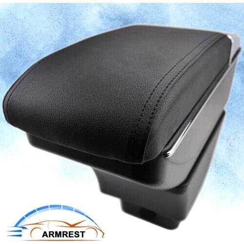 Armrest USB interface Storage Box Arm rest PU Leather Center console Container Ash Tray Pad For Skoda Fabia 2 2008 - 2013 ( 5J )