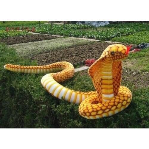 Real life toy overall 240cm yellow snake cobra plush toy soft doll funny toy Christmas gift h0999