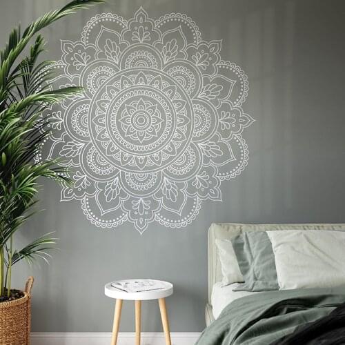 Modern Home Decoration Bohemia Flower Mandala Wall Stickers Vinyl Art Interior Decor Living Room Bedroom Decals Yoga Murals 4766