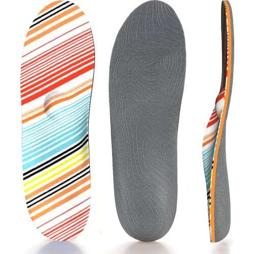 Colorful Lines High Arch Support Insole Memory Foam Orthopedic Insoles for Men and Women Ease Foot Pain