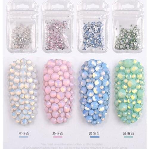 4 pack colourful mix size nail glass diamond nail rhinestones NAIL Crystal diamond glass rhinestones