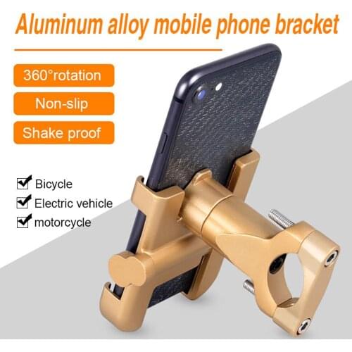 360 Degree Rotatable Aluminum Alloy Bike electric Motorbike Handlebar Mount Phone Holder universal GPS Navigation Support rack