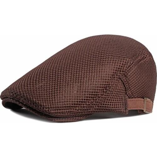 2021 Polyester the Spring Summer solid color mesh Newsboy Caps Flat Peaked Cap Men and Women Painter Beret Hats 04