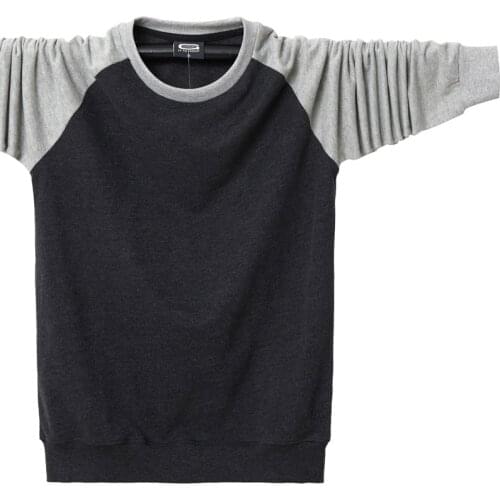 Plus size 6XL 5XL XXXXL Black White Tshirt Top Tees Classic Style Fashion Clothes Plus Size O NECK Long Sleeve T Shirt MenS