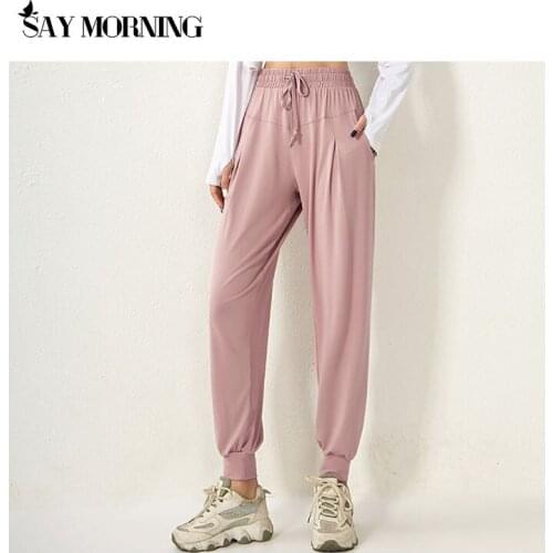SAY MORNING Leggings Women Summer Pocket Yoga Womens Pants Leggings For Fitness Running Fast-Drying High-Waist Leisure Fitness
