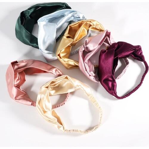 Ladies Silk Hair Bands Girl Woman Sport Makeup Turban Elastic Designer Made Of Summer for Bandanas Fashion Accessories 2021