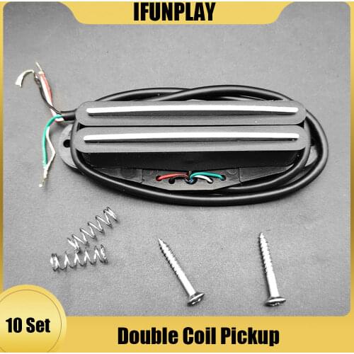 10set Pickup Dual Hot Rail Humbucker Pickup Electric Guitar Pickup Ceramic 4 Wires Guitar Parts Black