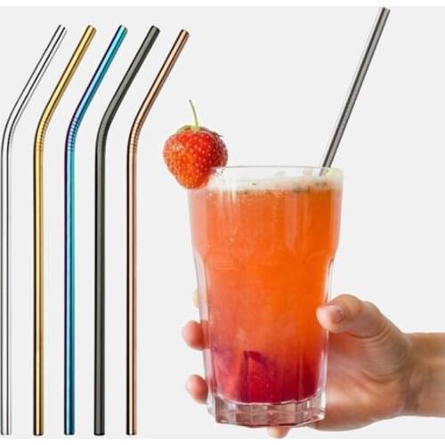 1/2 / 4pcs Reusable Metal Drinking Straw Stainless Steel Straw Cleaner Brush With For Home Party Bar Bar Accessories