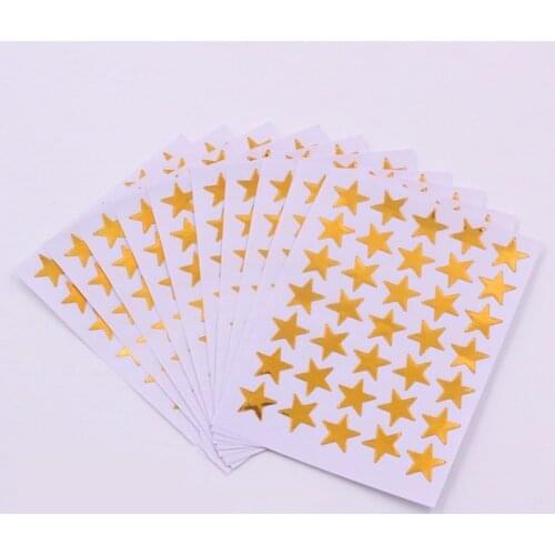 10 Sheets/Pack ChildrenS Gold-Plated Award Glitter Stickers Mother Teacher Praise Label Award Five-Pointed Star Love Sticker