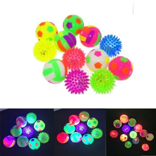 2018 10pcs Led Bibi Sound Volleyball Flashing Light Up Color Changing Bouncing Hedgehog Ball Kids Toys For Baby Kid Event Party
