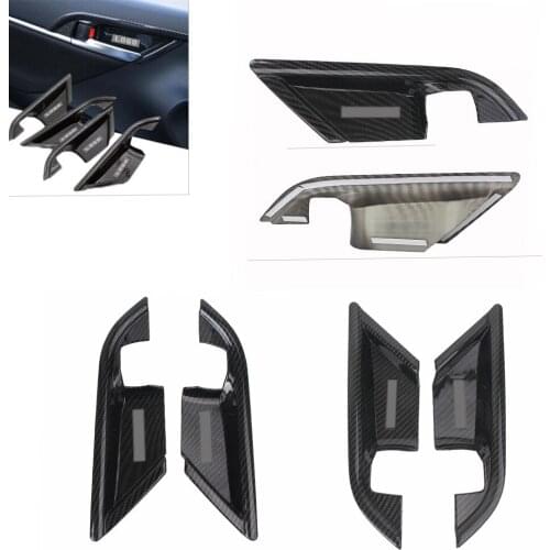 4Pcs ABS Plastic Carbon Fiber Style Interior Door Handle Cover Trim For Toyota Camry 2018