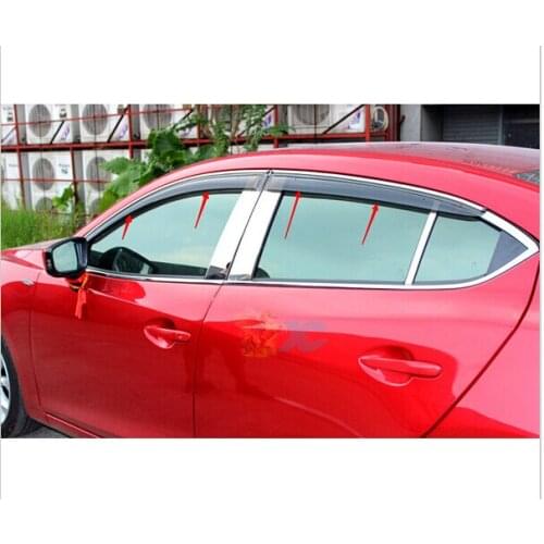 For Mazda 6 Atenza 2013 2014 2015 2016 4pcs Window Visor Vent Shade Rain/Sun/Wind Guard Cover Exterior Awnings Shelters Parts