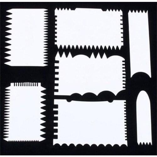 7 PC Fondant Cake Scraper Cake Edge Decorating Tool Scrappers Cutters Smoother Baking Pastry Cutters Baking Spatulas Tools Molds